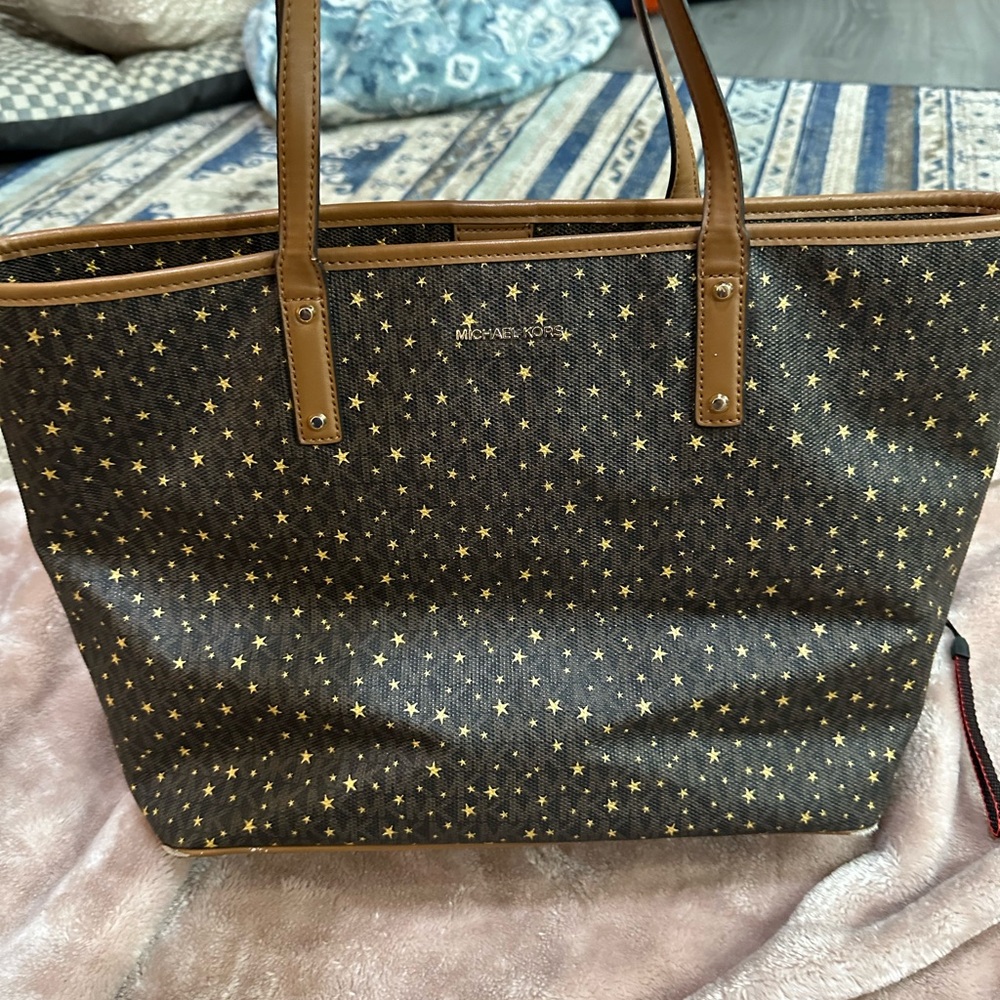 Michael Kors Brown Star-Print Tote Bag